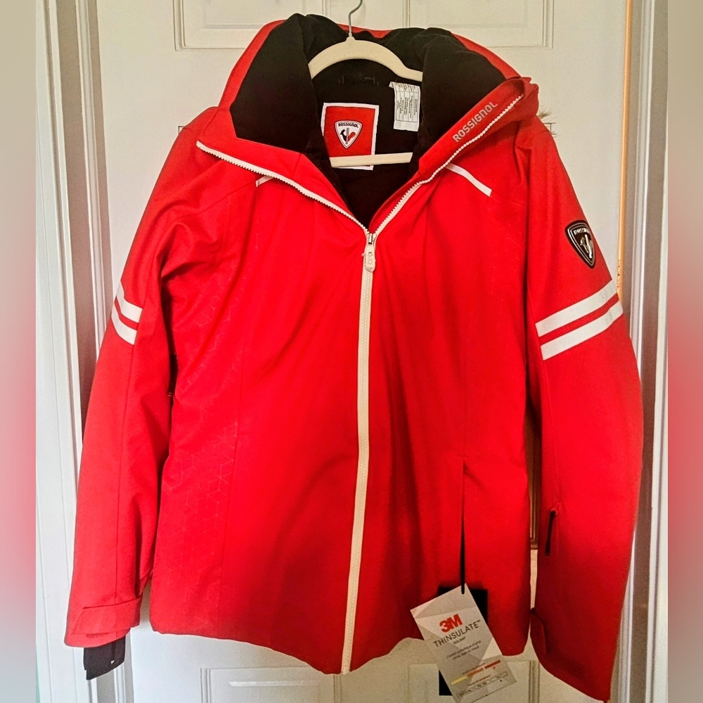 Rossignol Womes Red and White Ski Jacket NWT See measurements. Retail $900